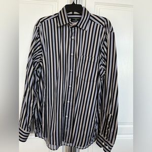 Bugatchi striped dress shirt size L